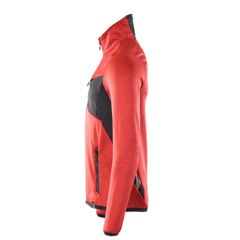 Mascot Accelerate 18003 Fleece Jumper With Half Zip Traffic Red Black