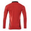 Mascot Accelerate 18081 Polo Shirt Long-sleeved Traffic Red Flecked Black