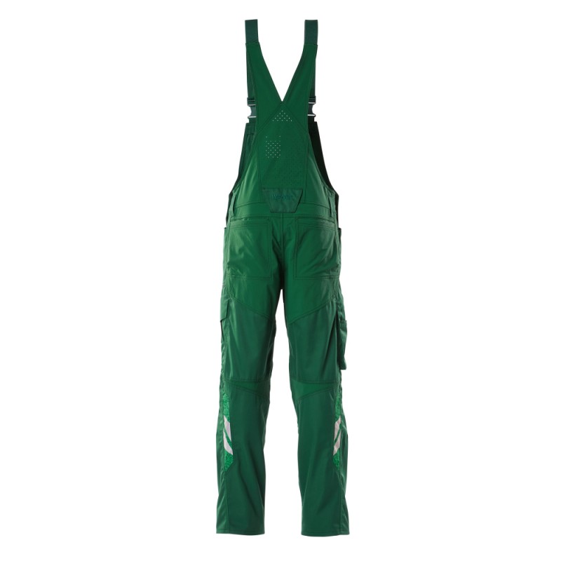 Mascot Accelerate 18569 Bib & Brace With Kneepad Pockets - Green
