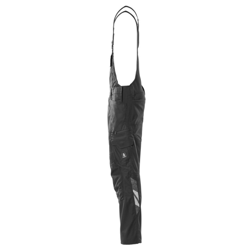Mascot Accelerate 18569 Bib & Brace With Kneepad Pockets - Black