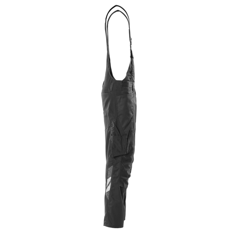 Mascot Accelerate 18569 Bib & Brace With Kneepad Pockets - Black