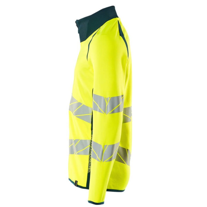 Mascot Accelerate 19184 Sweatshirt With Zipper Hi-Vis Yellow Dark Petroleum