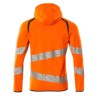Mascot Accelerate 19284 Hoodie With Zipper Hi-Vis Orange Moss Green