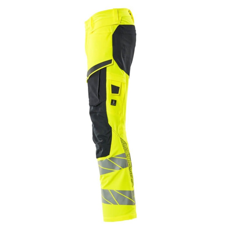 Mascot Accelerate 19479 Trousers with Kneepad Pockets Hi-Vis Yellow Dark Navy