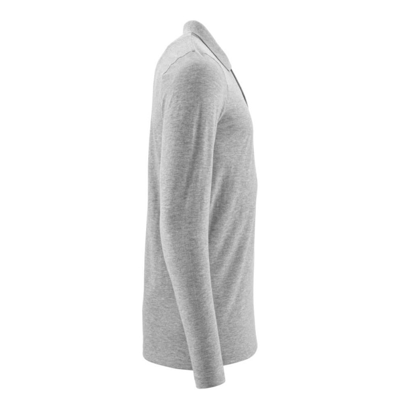 Mascot Crossover Prowash Polo Shirt Long-sleeved Grey Flecked