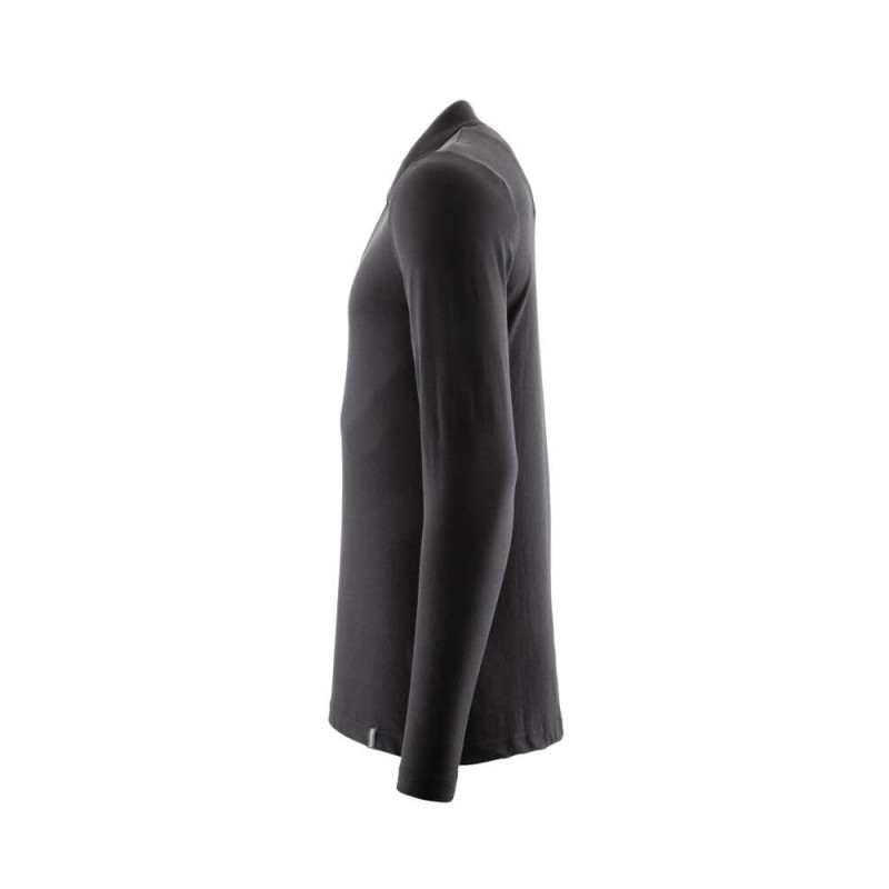 Mascot Crossover Prowash Polo Shirt Long-sleeved Deep Black