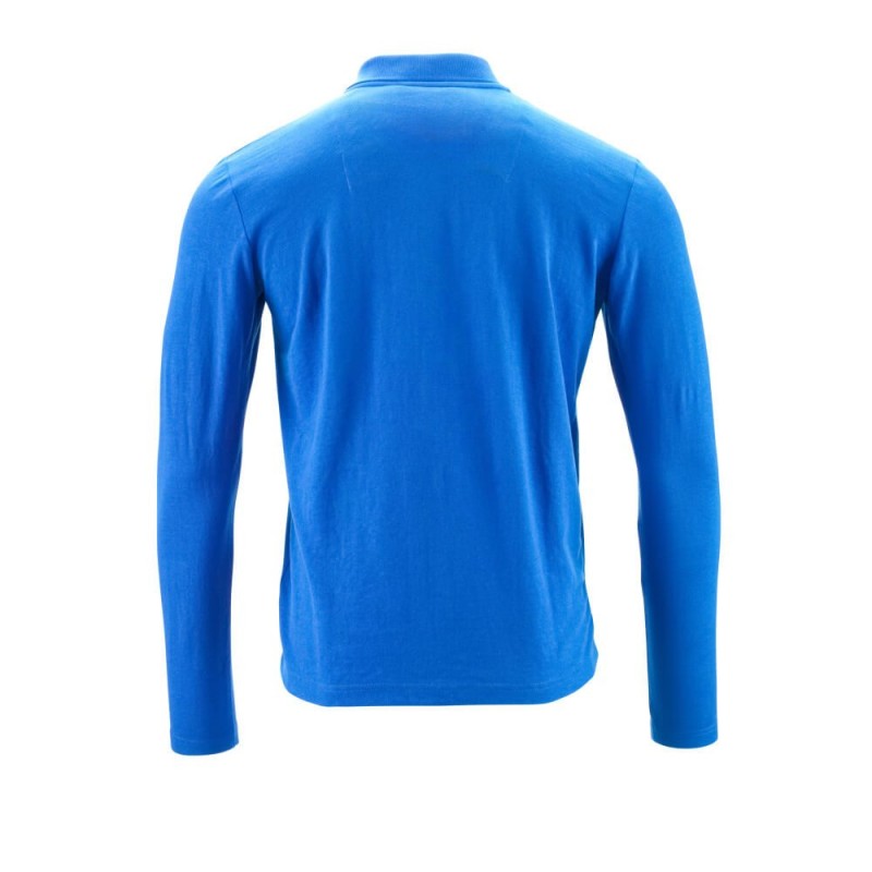 Mascot Crossover Prowash Polo Shirt Long-sleeved Azure Blue