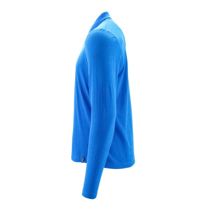 Mascot Crossover Prowash Polo Shirt Long-sleeved Azure Blue