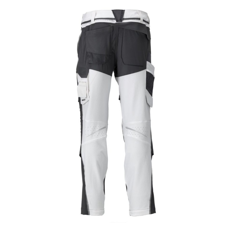 Mascot Customized 22079 Pants With Kneepad Pockets White/Grey