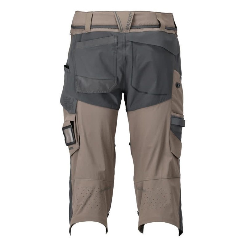 Mascot Customized 22249 3/4 Length Trousers With Kneepad Pockets Sand Grey