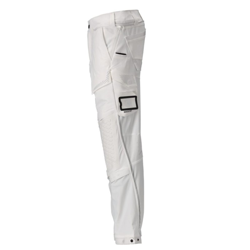 Mascot Customized 22279 Pants With Kneepad Pockets White