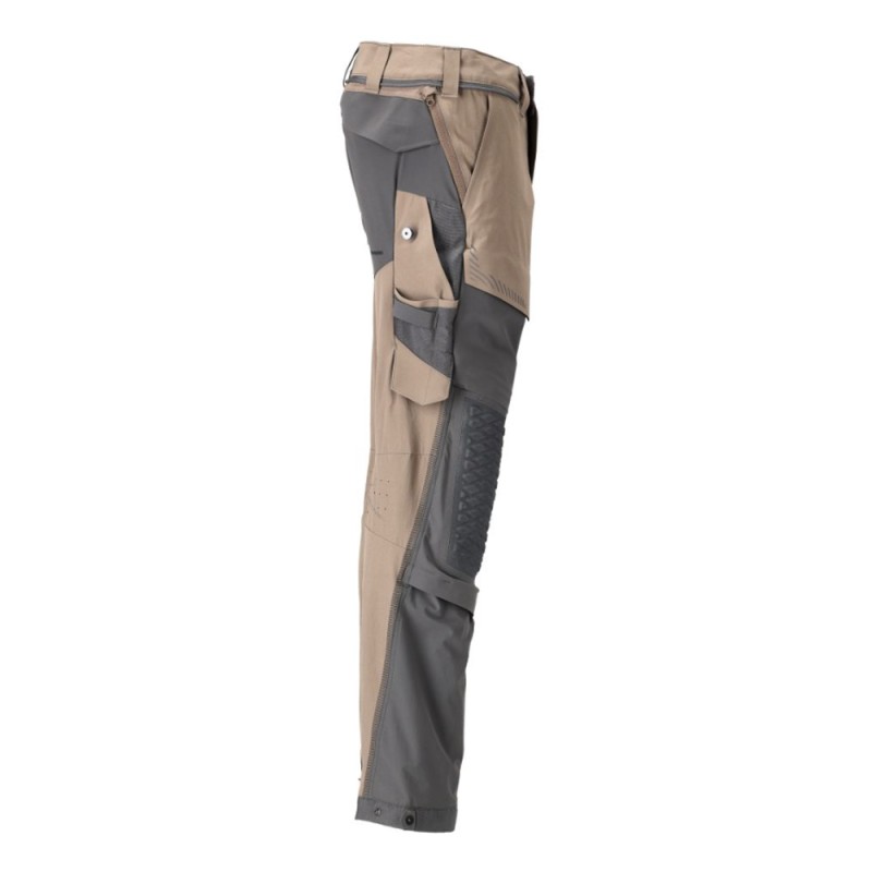 Mascot Customized 22279 Pants With Kneepad Pockets Sand/Grey