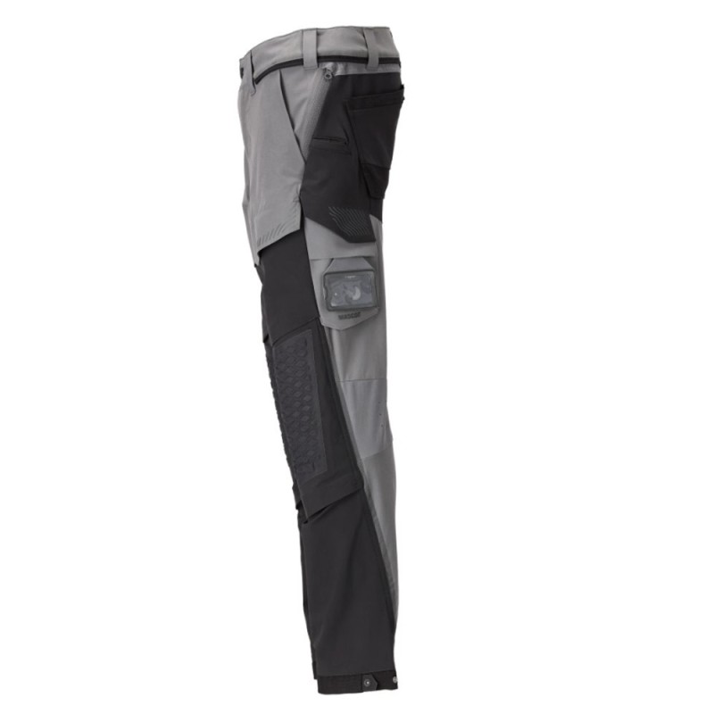 Mascot Customized 22279 Pants With Kneepad Pockets Grey/Black