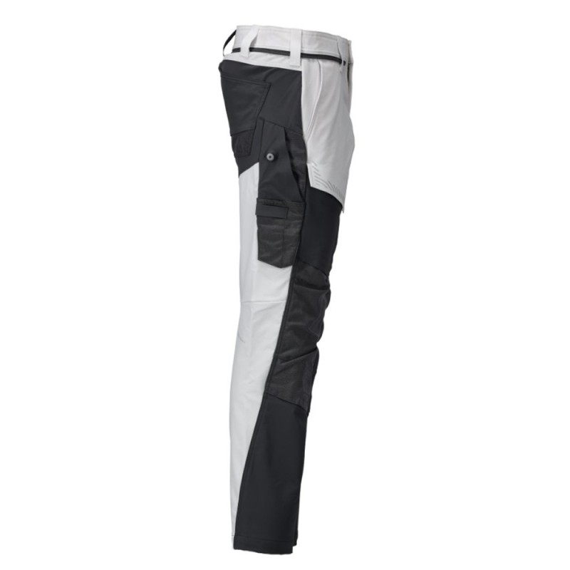 Mascot Customized 22379 Pants With Kneepad Pockets White/Black