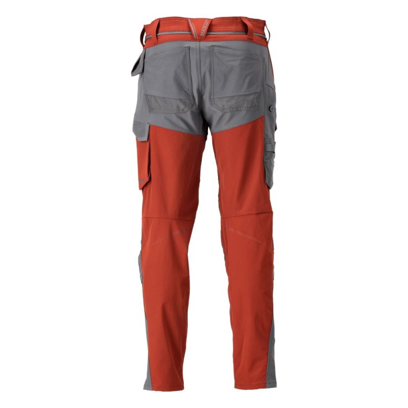Mascot Customized 22379 Pants With Kneepad Pockets Red/Grey