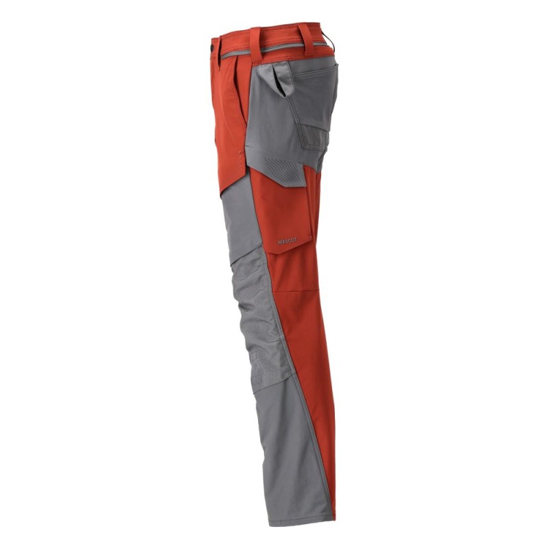 Mascot Customized 22379 Pants With Kneepad Pockets Red/Grey