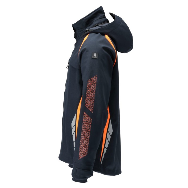 Mascot Accelerate 23002 Waterproof Softshell Jacket Dark Navy / Hi-Vis Orange