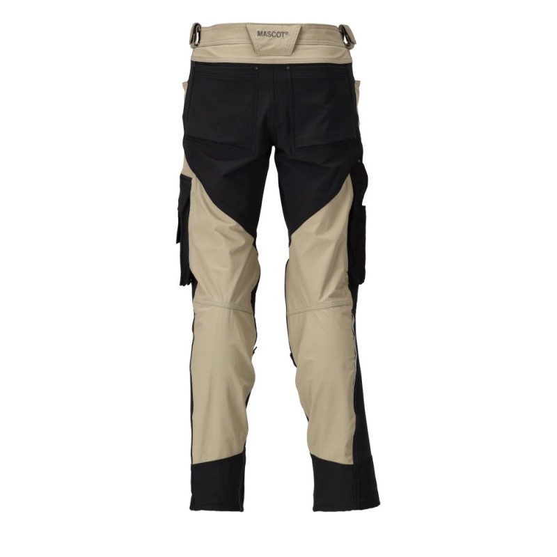 Mascot Customized 23179 Stretch Trousers Light Khaki / Black