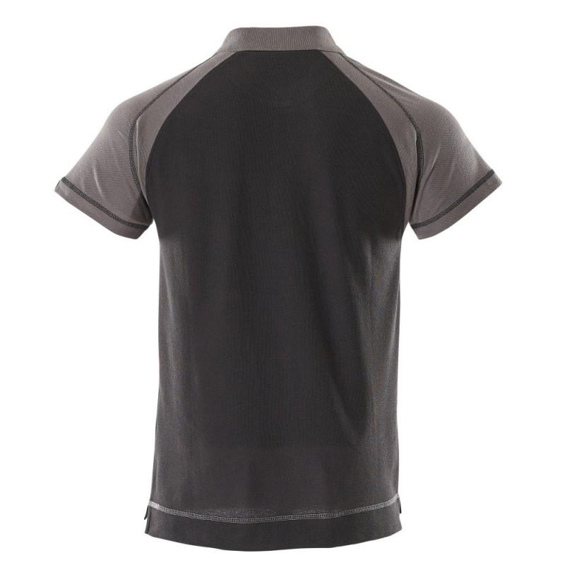 Mascot Image Bianco Polo Shirt With Chest Pocket Black Anthracite