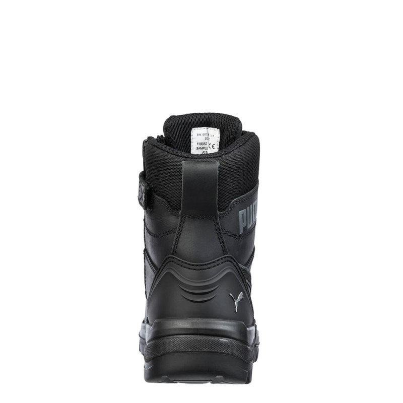 Puma Conquest 630730 Black Safety Boots Side Zip