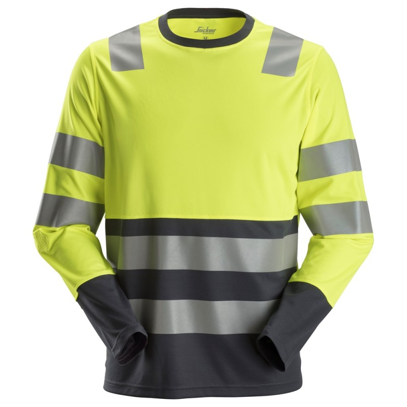 Snickers 2433 AllroundWork Hi-Vis Long Sleeve T-Shirt