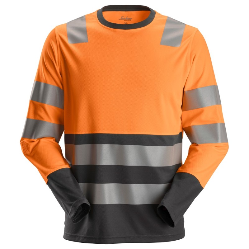Snickers 2433 AllroundWork Hi-Vis Long Sleeve T-Shirt