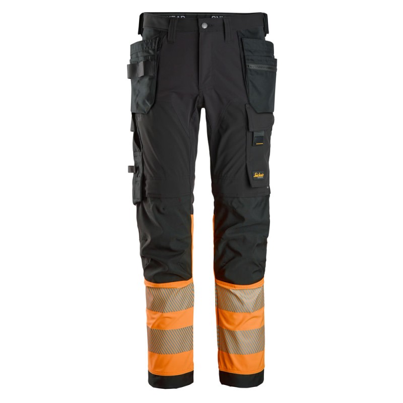Snickers 6231 Hi Vis Stretch Trousers Holster Pockets