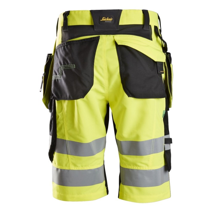 Snickers 6933 FlexiWork Hi-Vis Shorts Holster Pockets