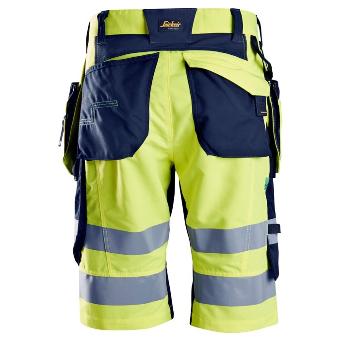 Snickers 6933 FlexiWork Hi-Vis Shorts Holster Pockets