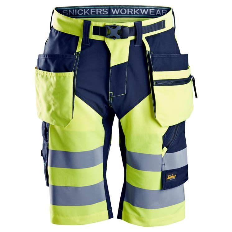 Snickers 6933 FlexiWork Hi-Vis Shorts Holster Pockets