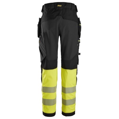 Snickers 6934 Hi-Vis Class 1 Stretch Work Trousers Holster Pockets