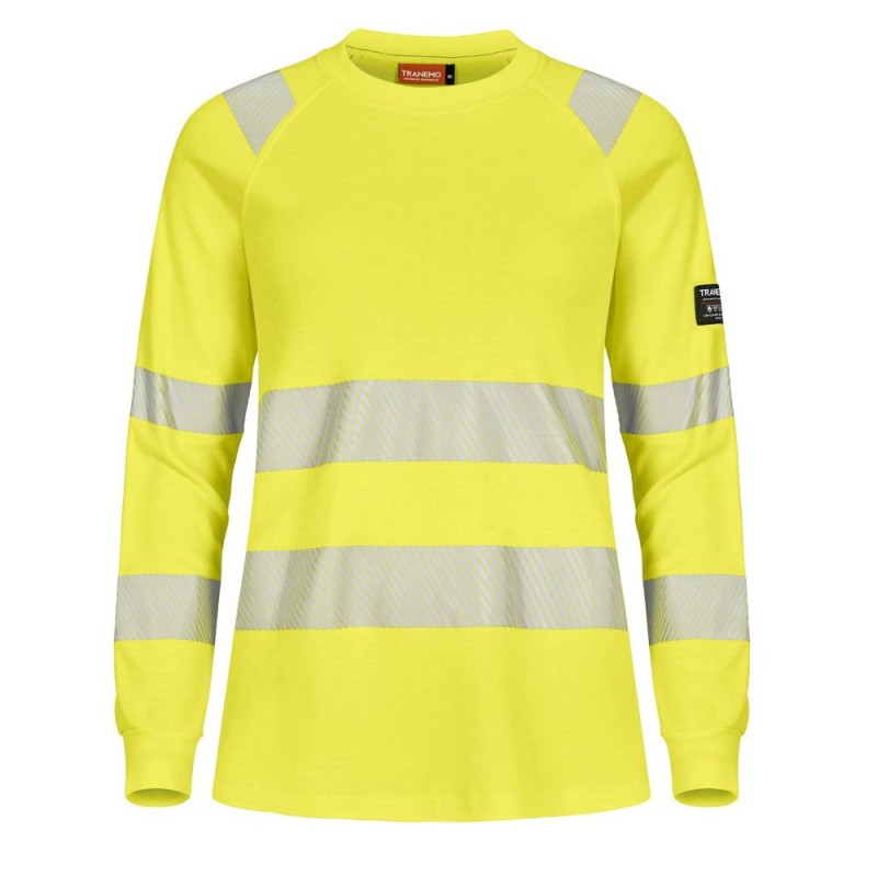 Tranemo Hi-Vis 509486 Flame Retardant Ladies Long Sleeve T-Shirt