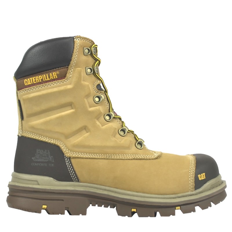 CAT Premier Waterproof Safety Boots Side Zip S3 Honey