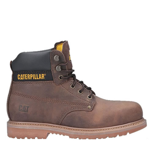 CAT Powerplant SB Safety Boots Steel Toe Caps Brown