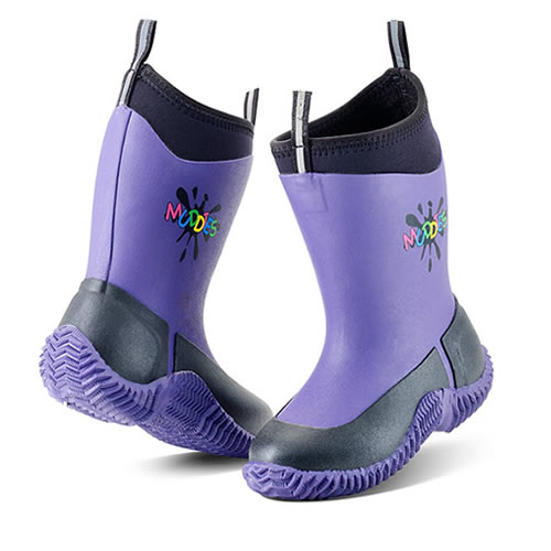 Grubs Muddies Icicle 5.0 Violet Kids Wellington Boots