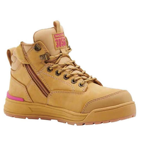Hard Yakka 3056 PR Side Zip Womens Safety Boots Wheat Metal Free