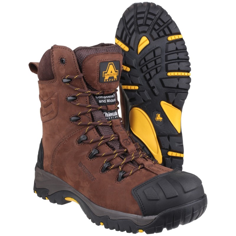 Amblers AS995 Waterproof Safety Boots Hi Leg Side Zip