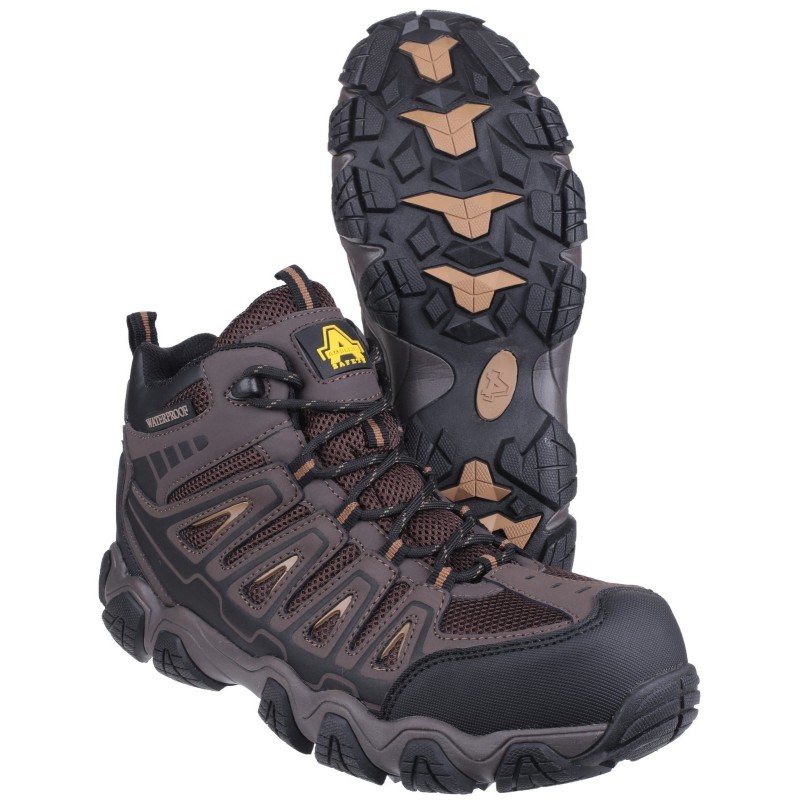 Amblers AS801 Waterproof Safety Boots Brown