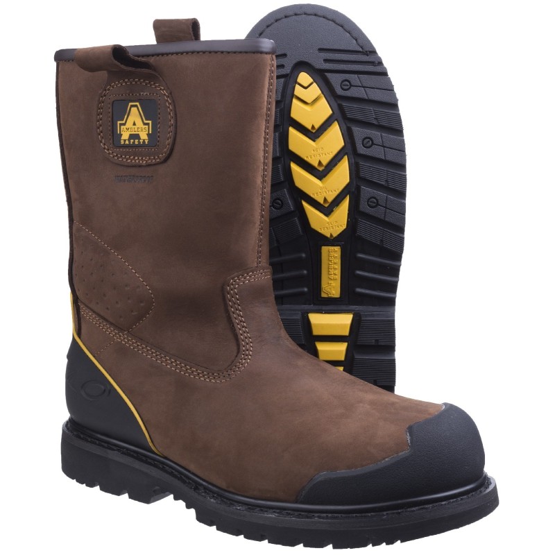 Amblers FS223C Brown Safety Rigger Boots Waterproof