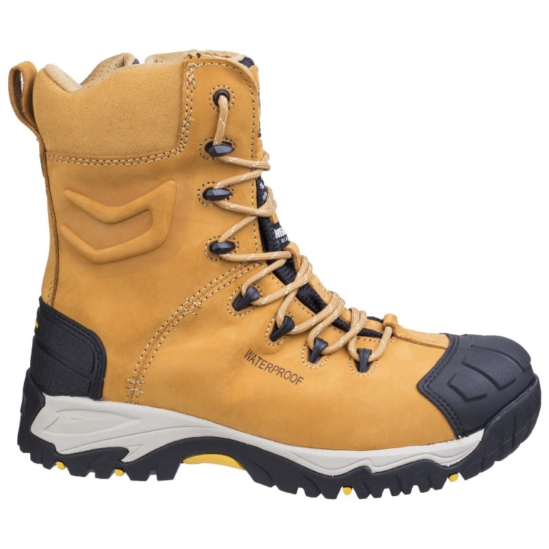 Amblers FS998 Waterproof Safety Boots Side Zip Hi Leg Honey