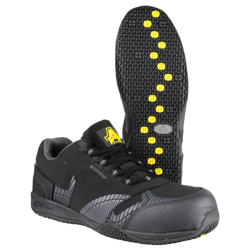 Amblers FS29C Black Safety Trainers Metal Free